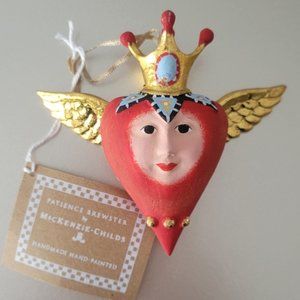 Patience Brewster for Mackenzie Childs Mini Ornament Heart with Crown